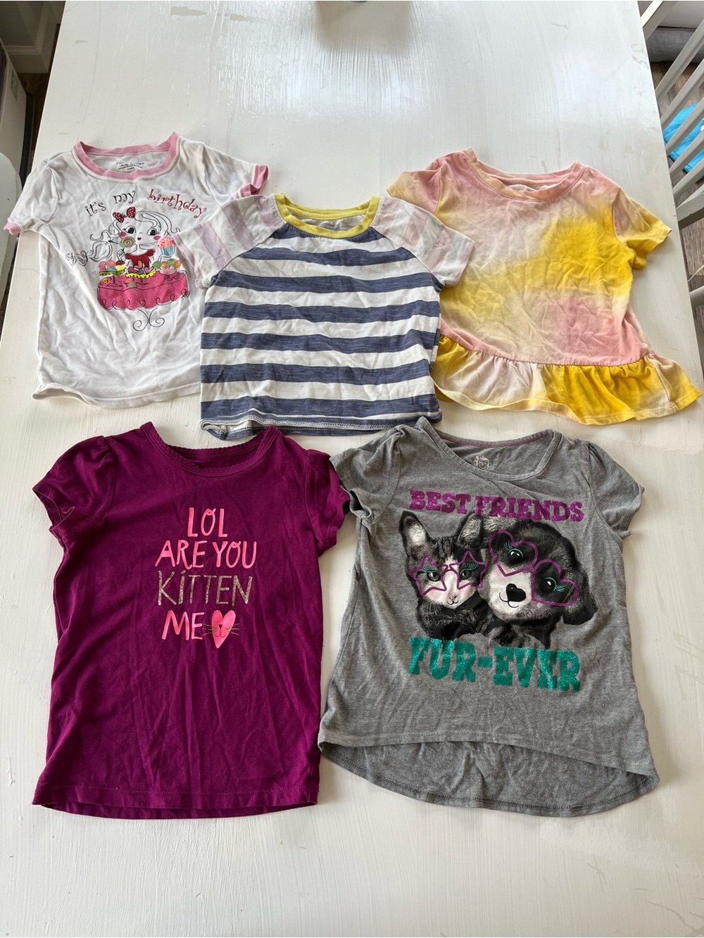 Mixed Lot of 5T Girls TeeShirts Summer Lot